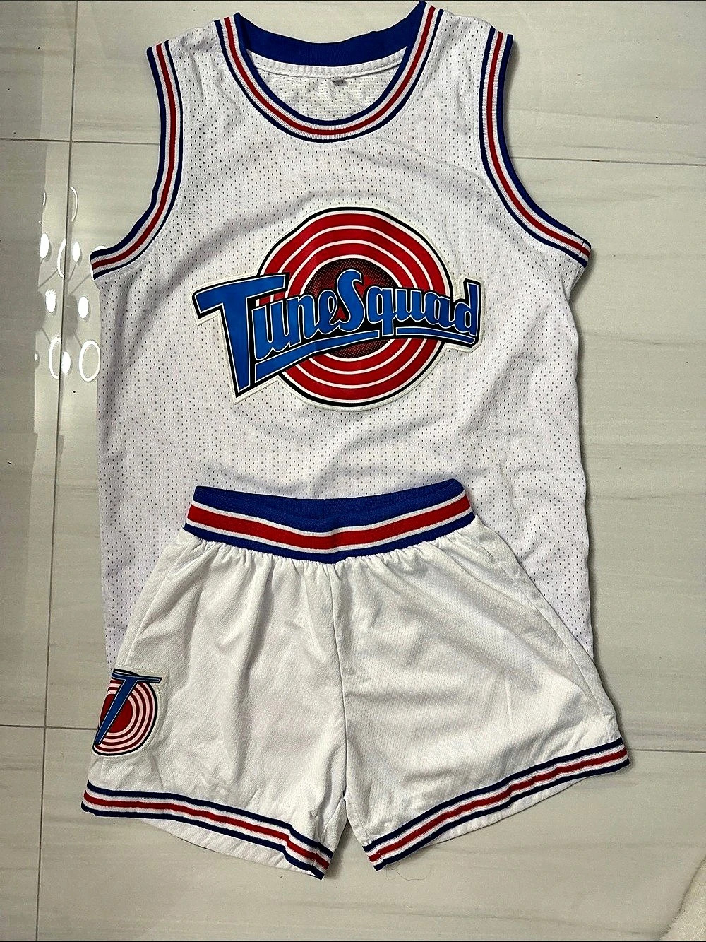 Tune Squad Basketball Jersey Shorts Set Like New
